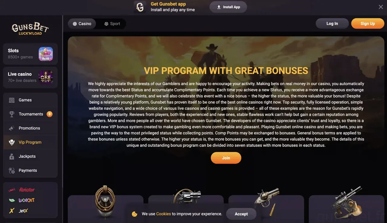 GunsBet Casino s'est imposé depuis 2017 comme une plateforme de jeux en ligne reconnue Casino